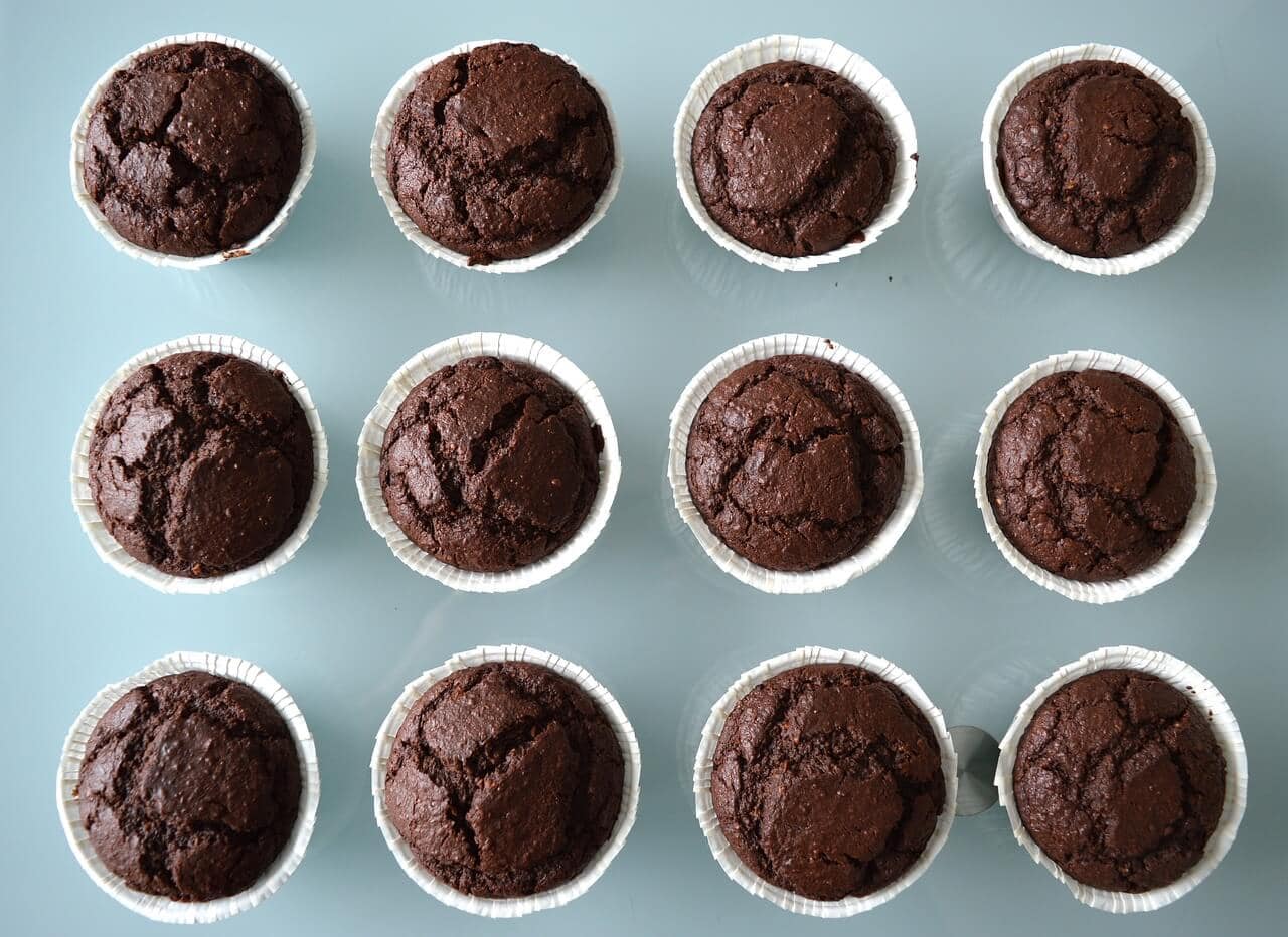 chocolate sugar free desserts in a muffin tin