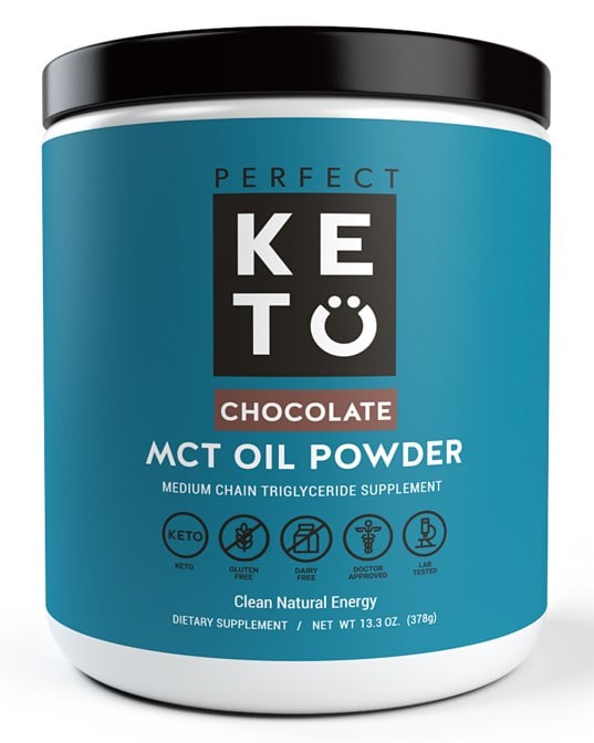 creamer to be used for keto coffee with a chocolate label