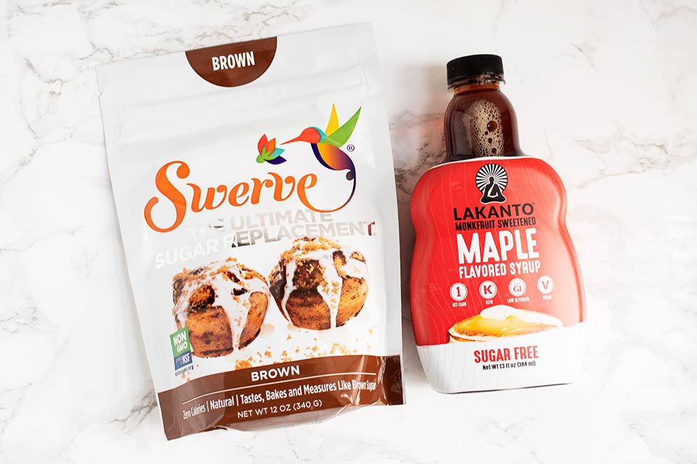 keto thrive market products with swerve brown and lakanto maple syrup