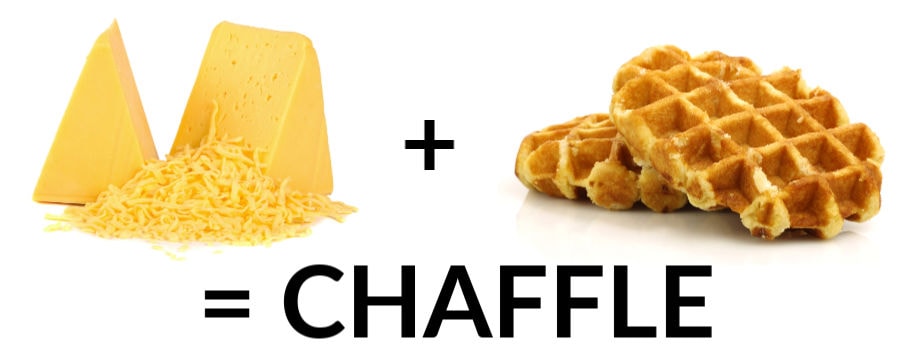 cheese plus waffle equals keto chaffle equation