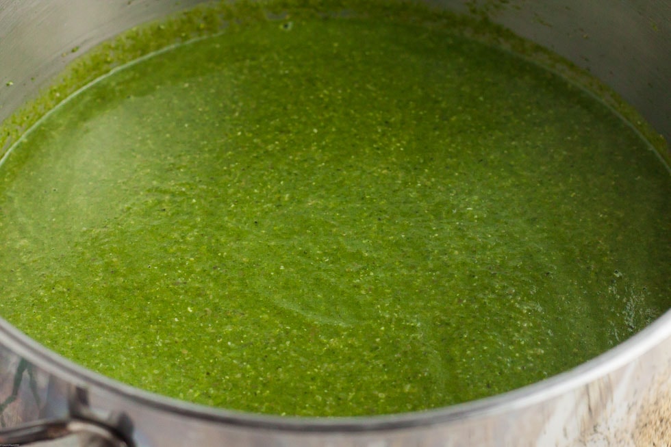very green pot of keto flu soup