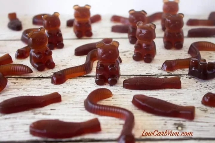 keto candy gummy bears fish and snakes standing up