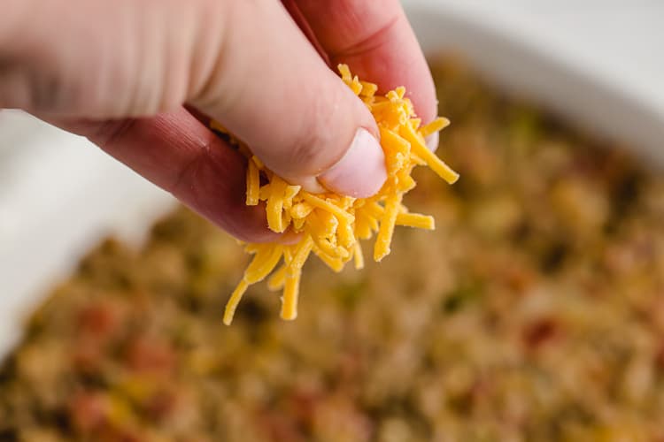 ground beef and tomato in casserole dish