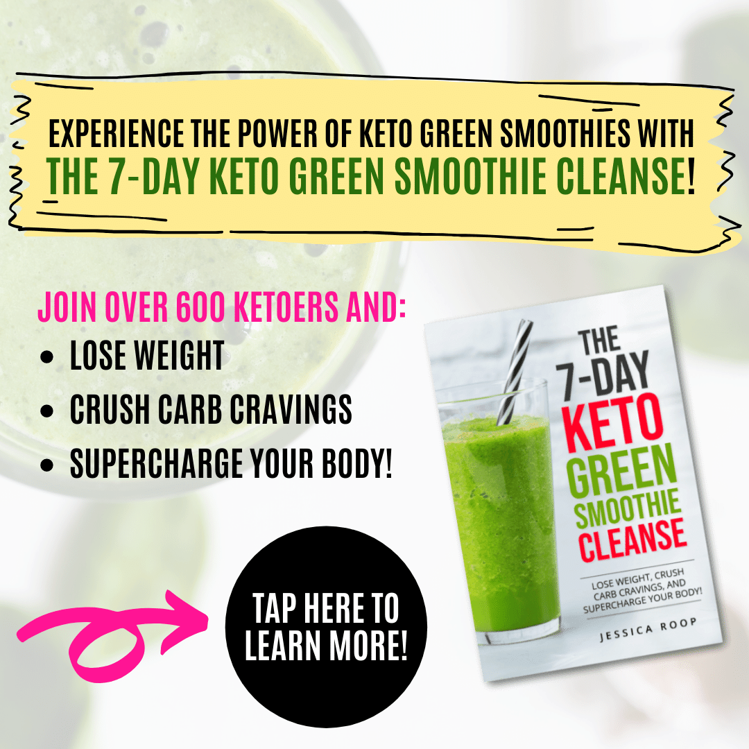 ad for keto green smoothie cleanse with book cover