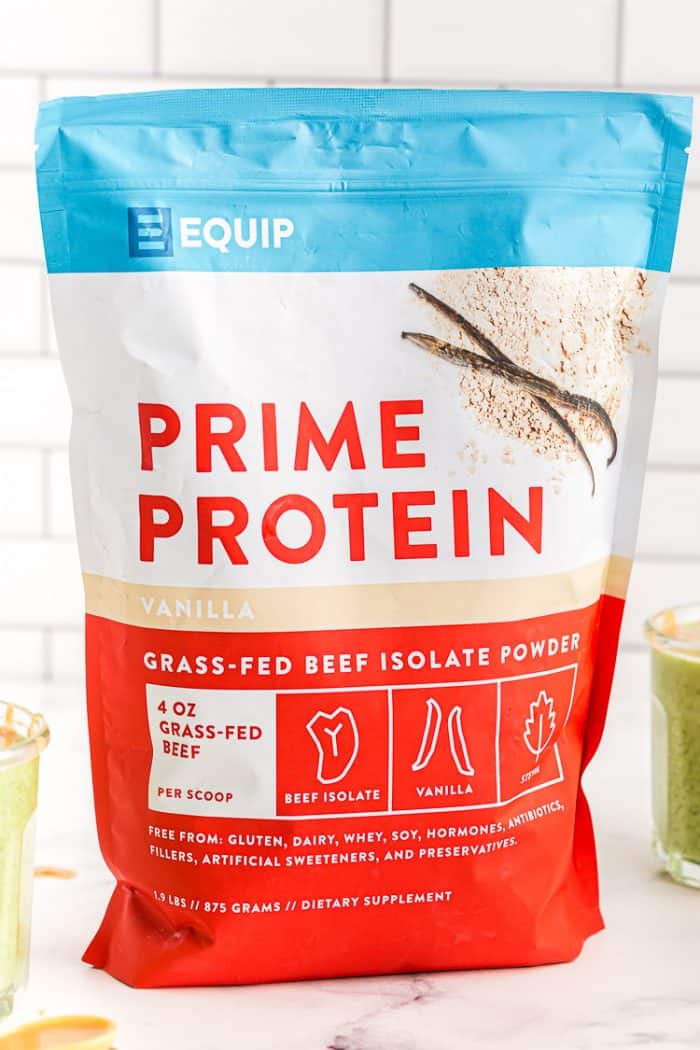 bag of equip protein powder used in keto banana smoothie 