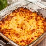 glass casserole dish with keto king ranch casserole