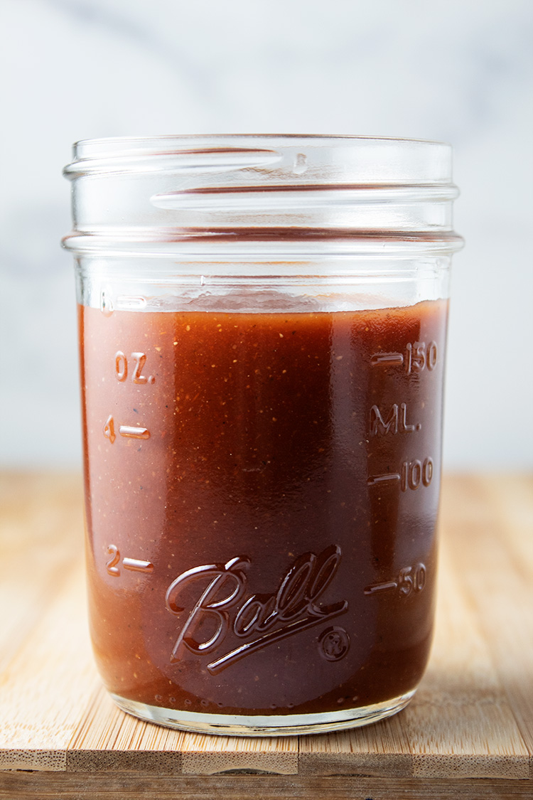 keto barbecue sauce in a canning jar
