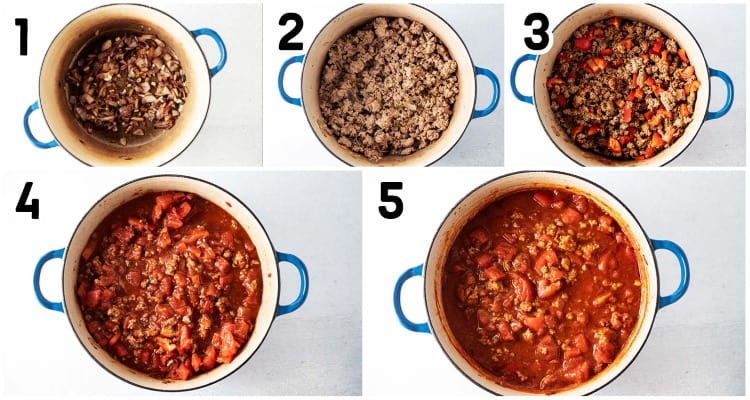 5 steps to making low carb turkey chili