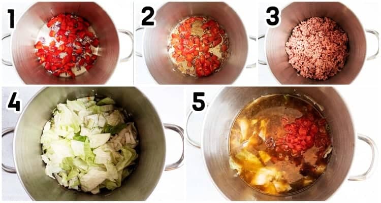 how to make keto beef cabbage soup 5-step soup making process