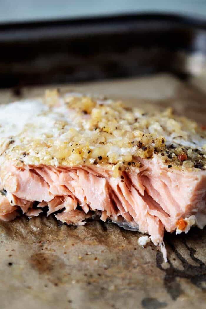 keto salmon recipe fillet cut open with inside exposed