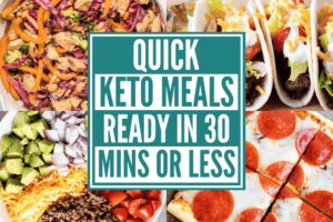 quick keto meals photo collage with text header