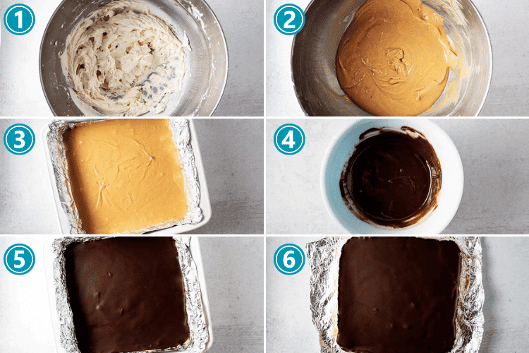 six steps to making keto no bake peanut butter bars